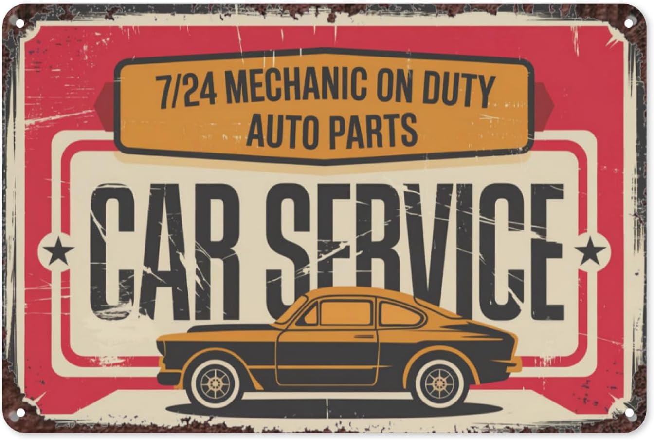 Auto Repair Shop Signs - Auto Reparatie Retro Tin Bord, 8x12