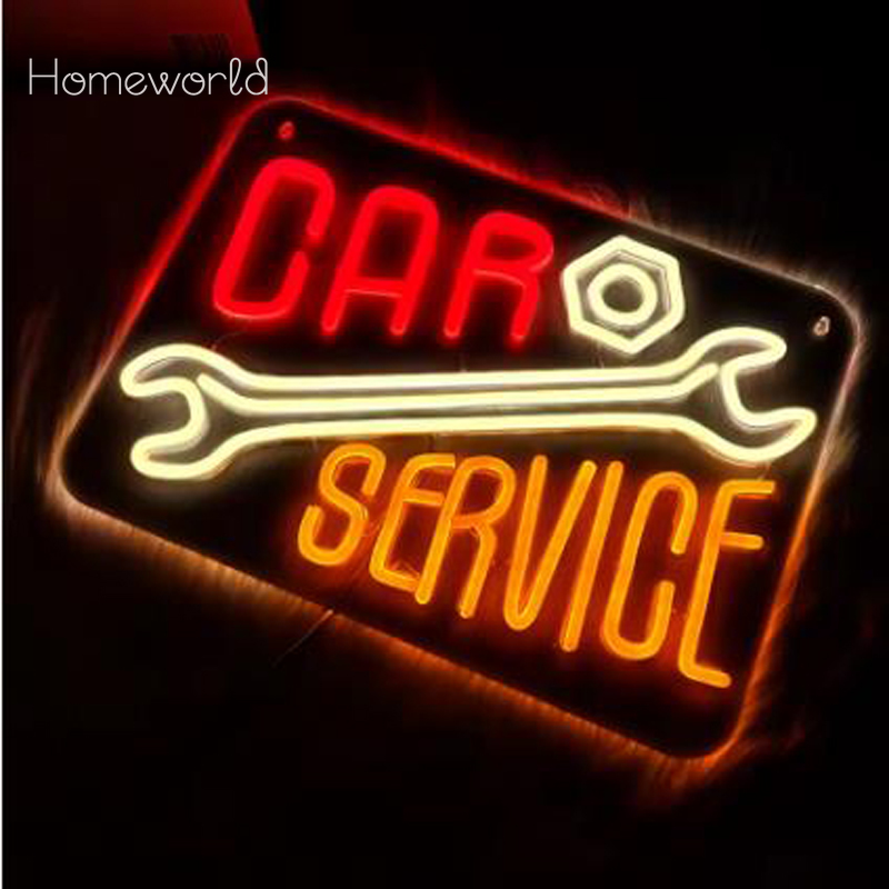 Car Service Neon Sign Warm Wit - Auto Repair Shop Signs recensie en prijs