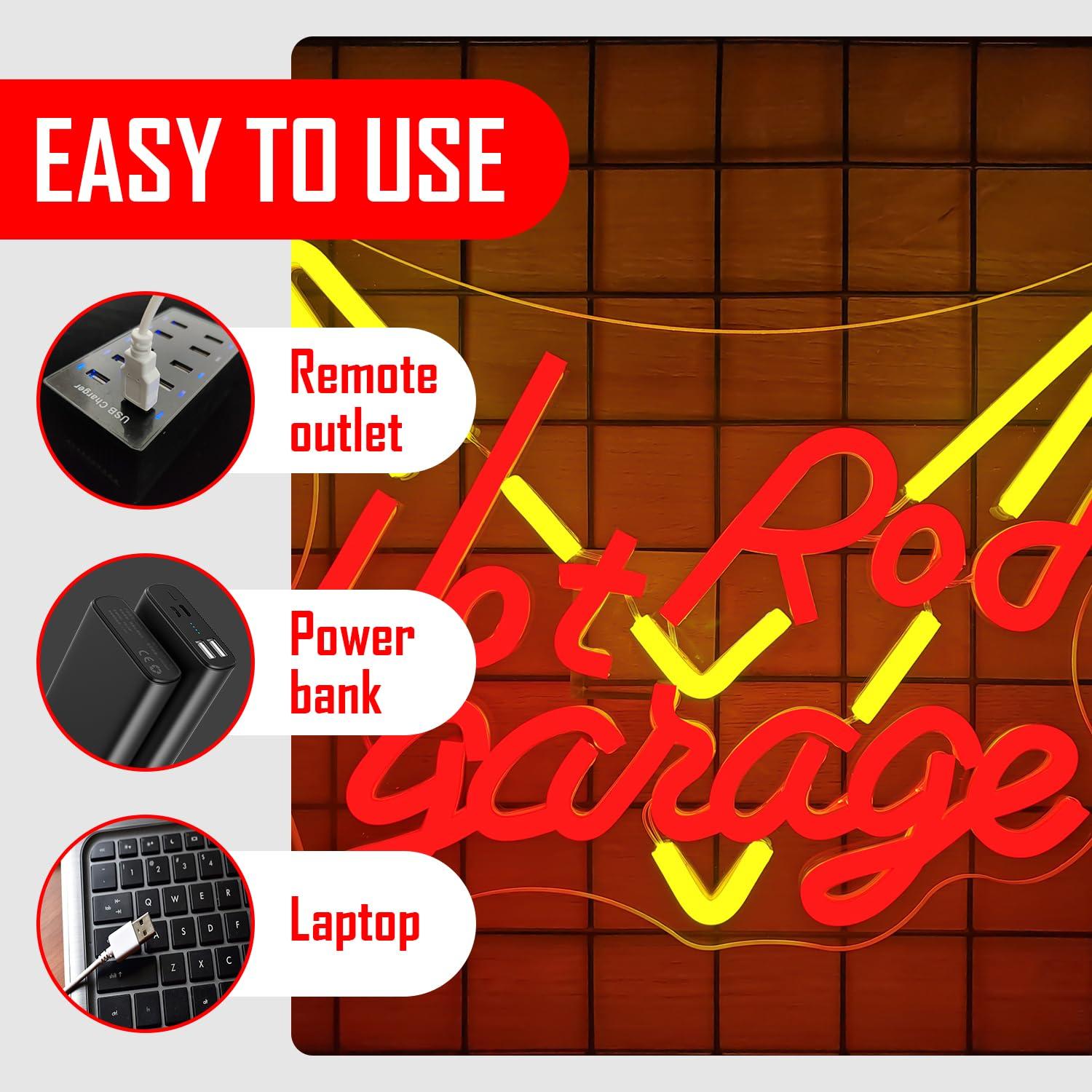 Hot Rod Garage Neonbord USB Di - Auto Repair Shop Signs recensie en prijs